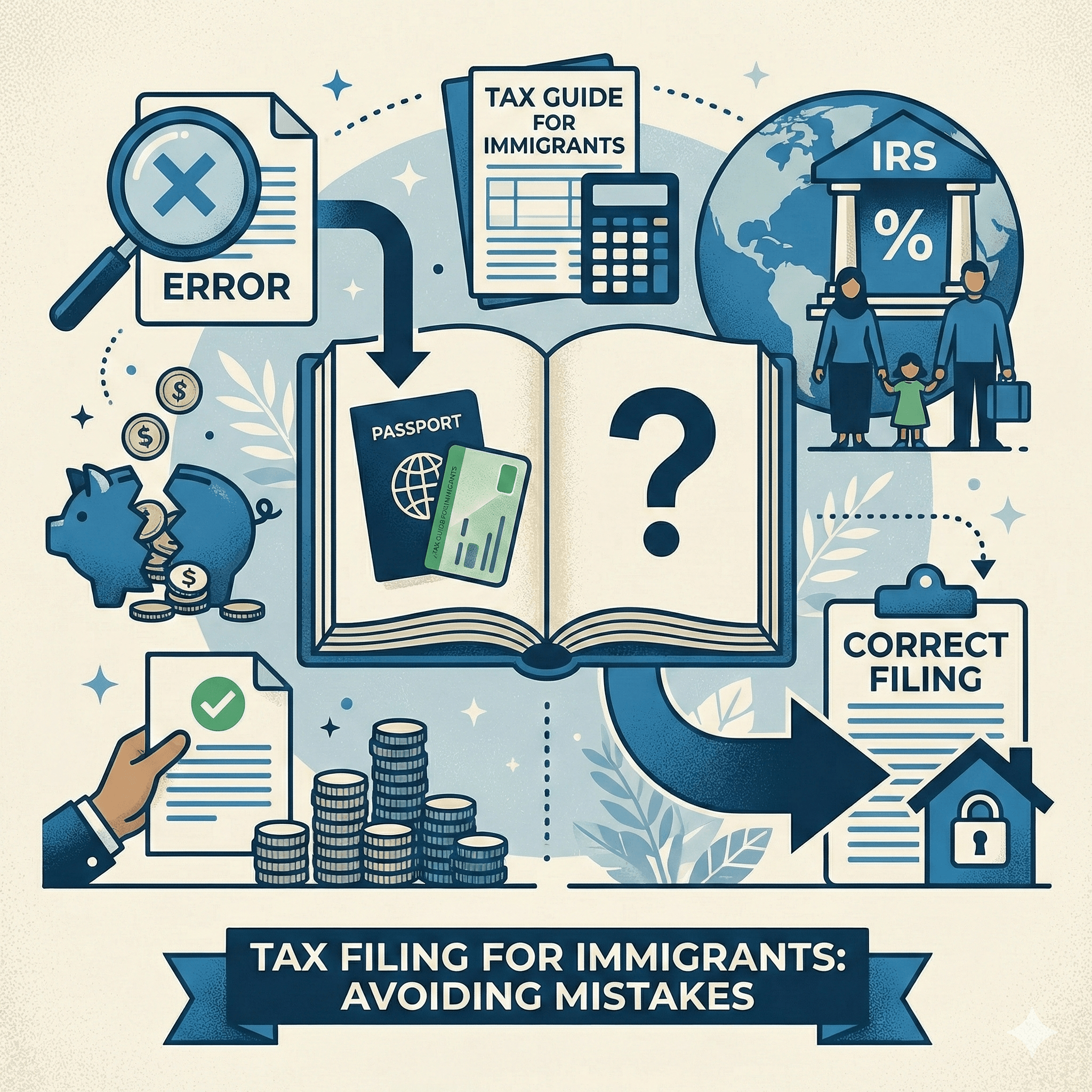 Tax documents and calculator on a desk